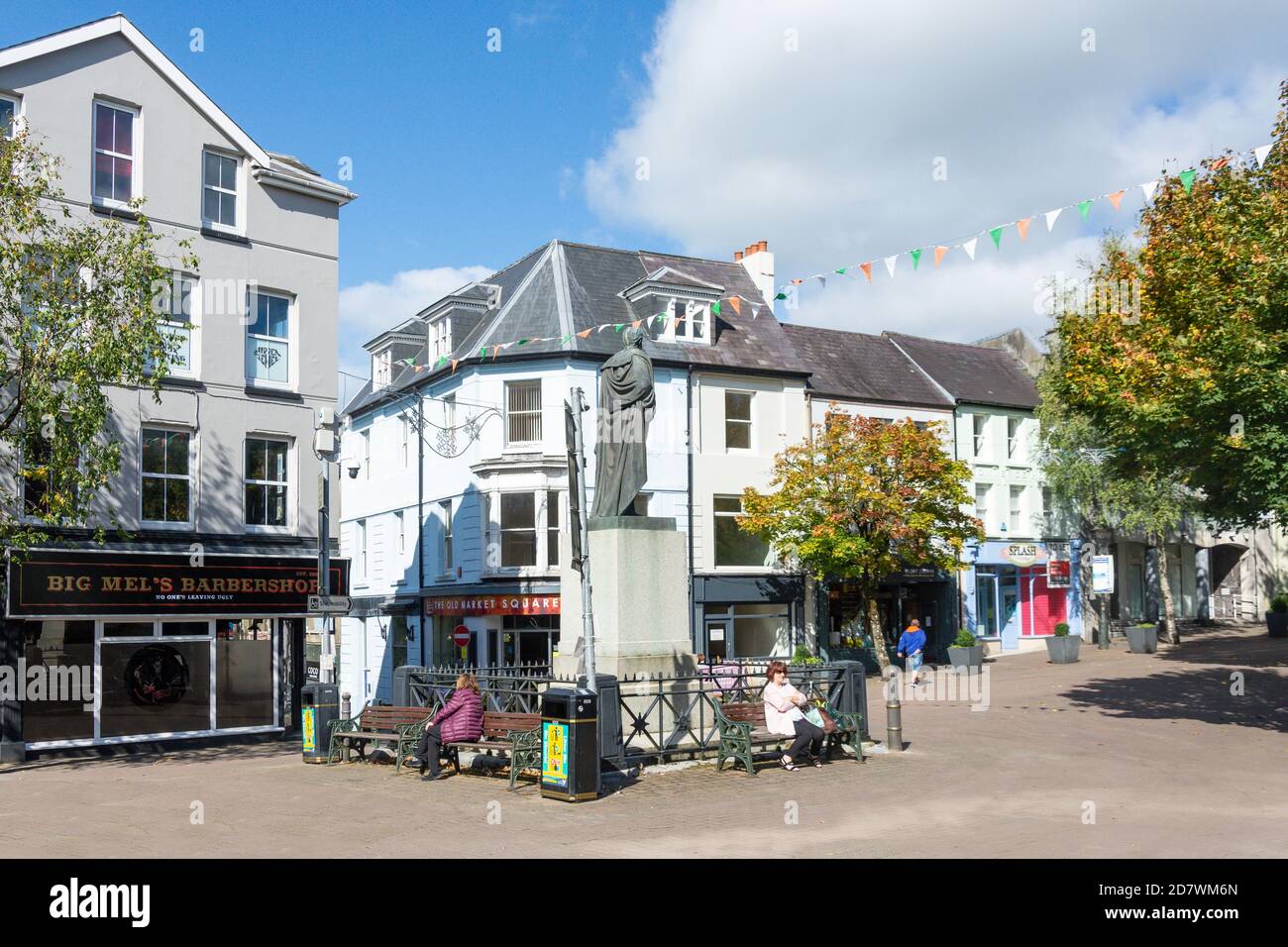 Nott Square, Carmarthen (Caerfyrddin), Carmarthenshire, Wales, United Kingdom Stock Photo