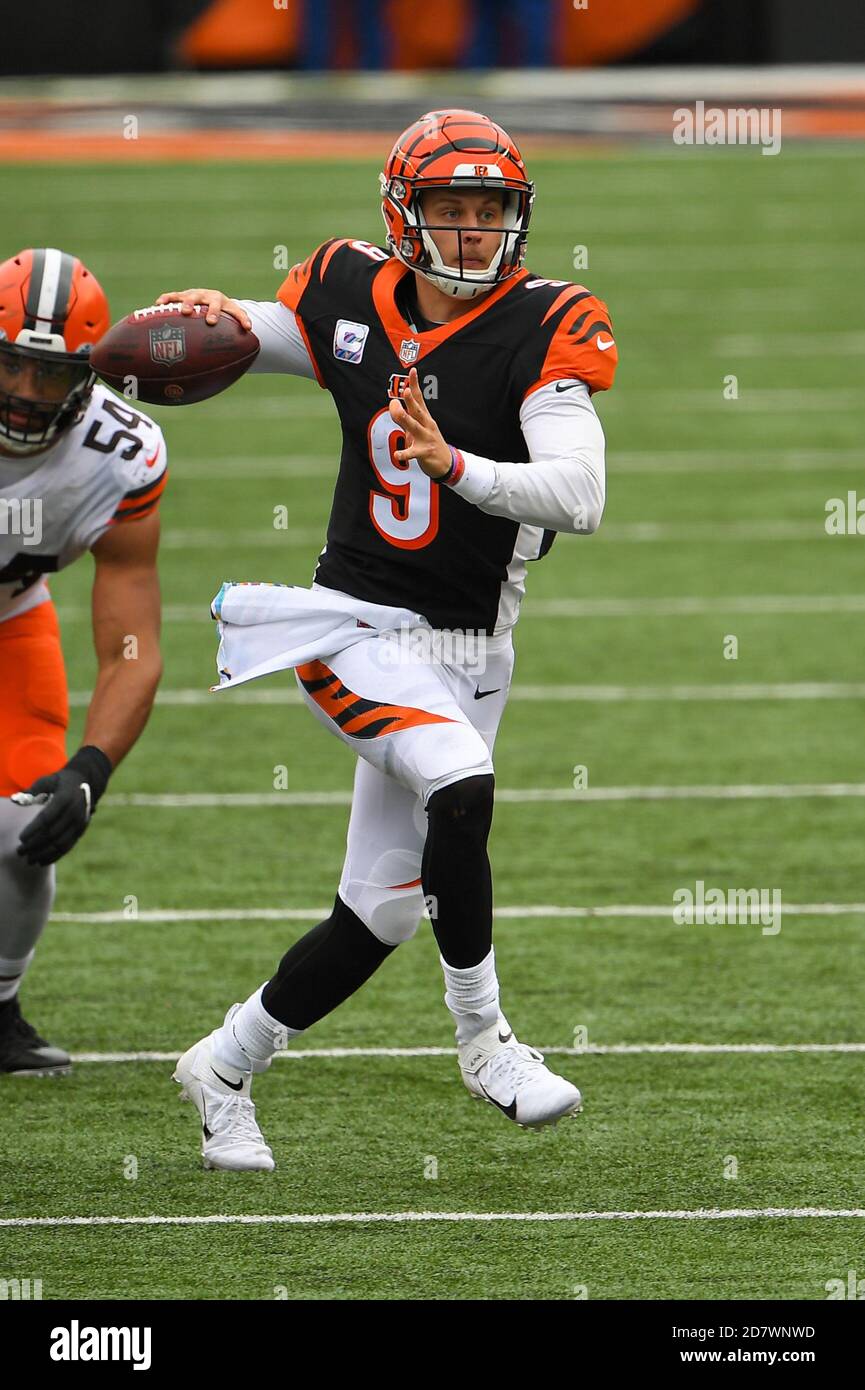 Cincinnati, OH, USA. 25th Oct, 2020. Tee Higgins #85 of the Cincinnati  Bengals scores a touchdown during NFL football game action between the  Cleveland Browns and the Cincinnati Bengals at Paul Brown