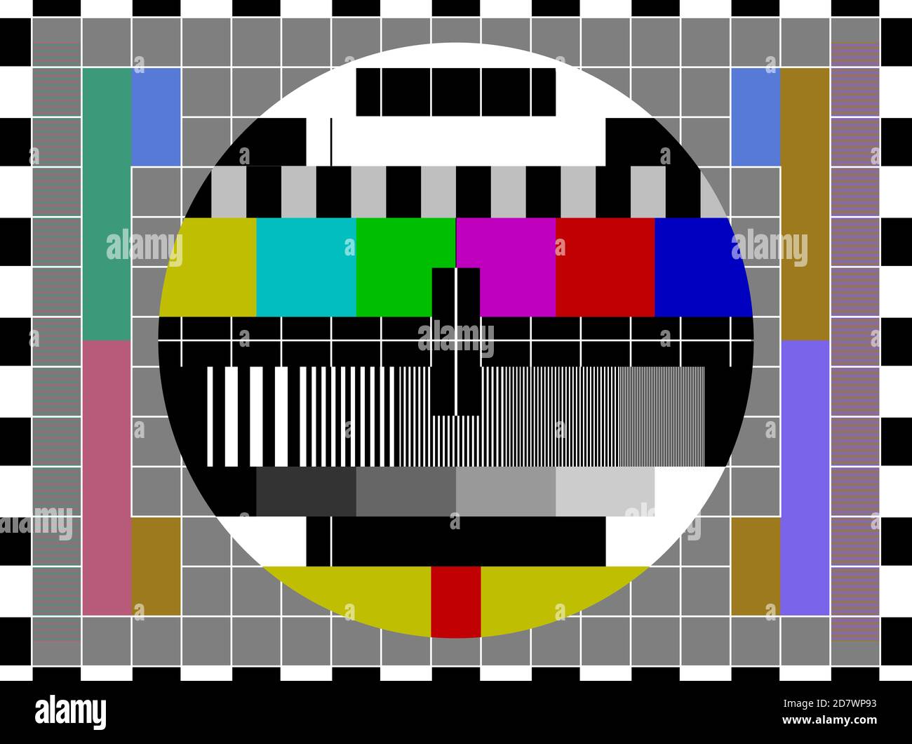 Test card TV, high resolution, 3D rendering Stock Photo