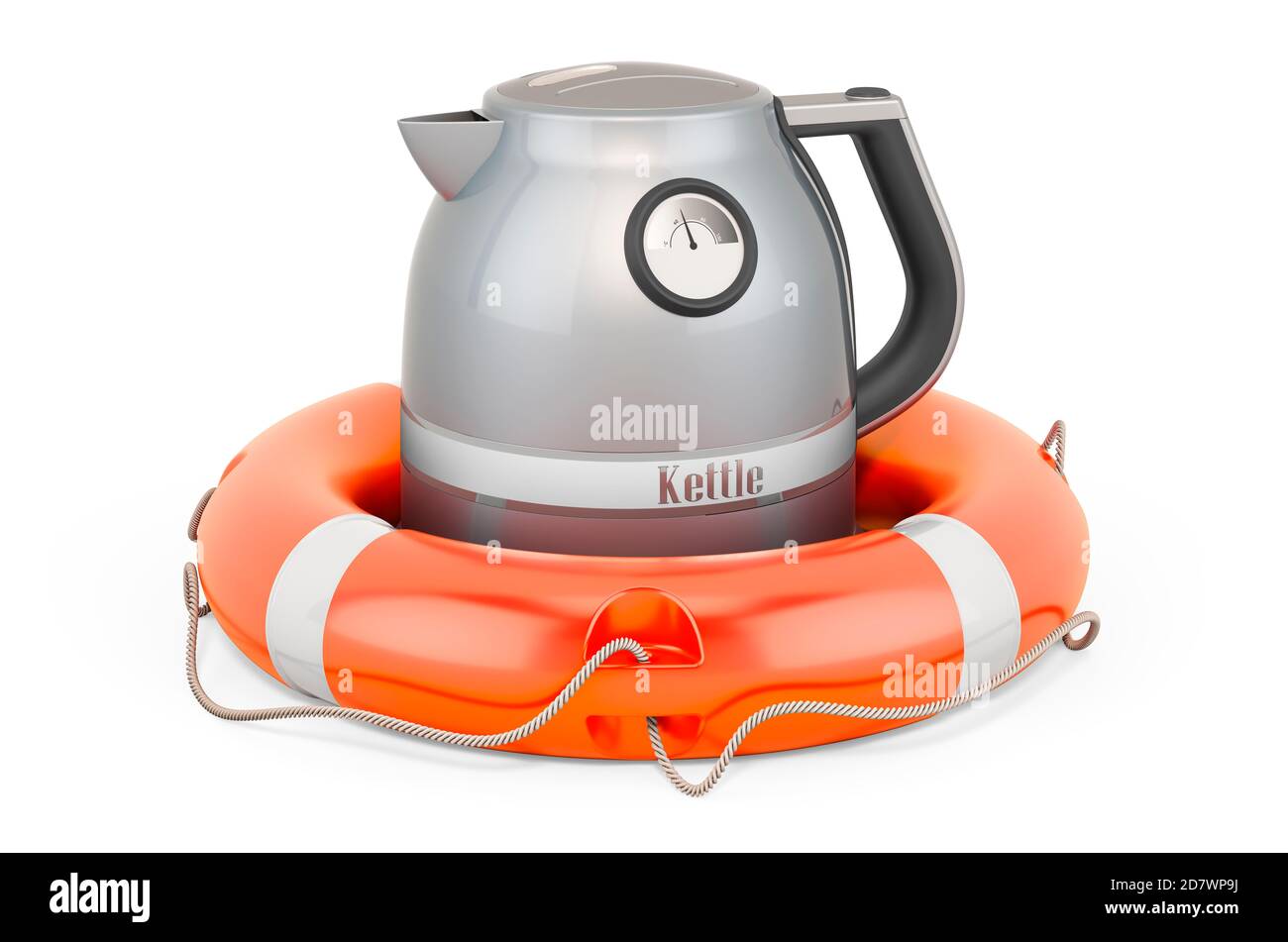Service and repair of electric tea kettle, retro design, 3D rendering