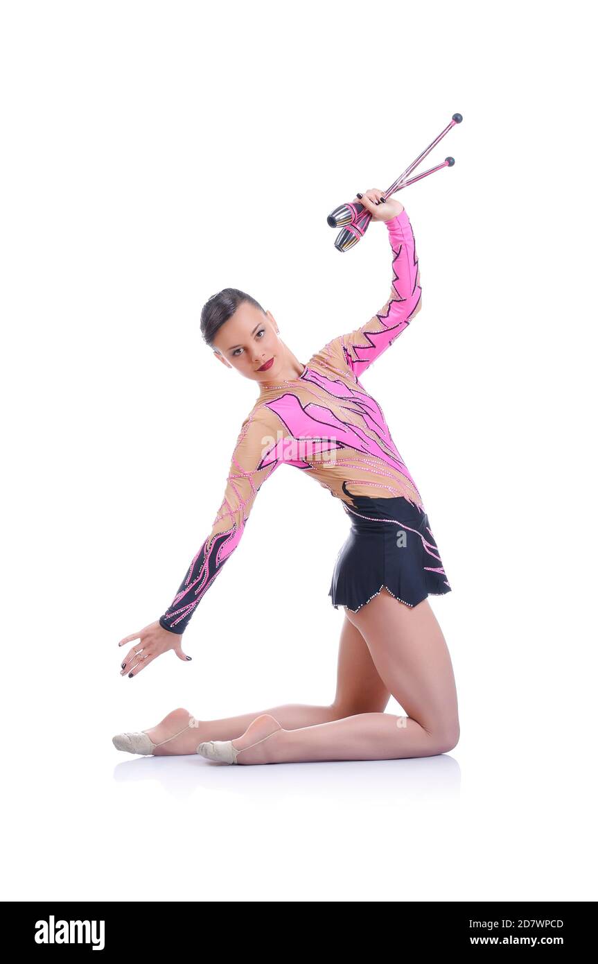 Rhythmic art gymnastics woman clubs hi-res stock photography and images -  Alamy