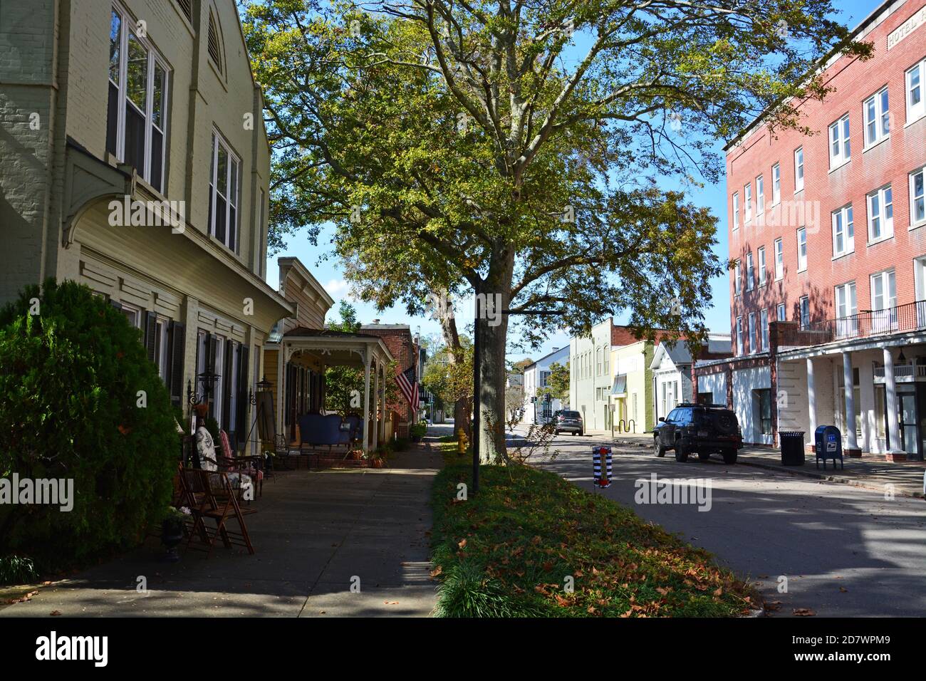 Businesses along a side street in downtown Edenton, North Carolina Stock Photo Alamy