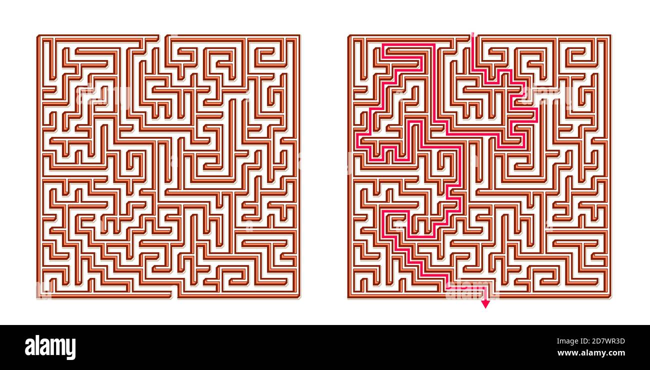 Vector 3D / Isometric Easy Square Maze - Labyrinth with Included ...
