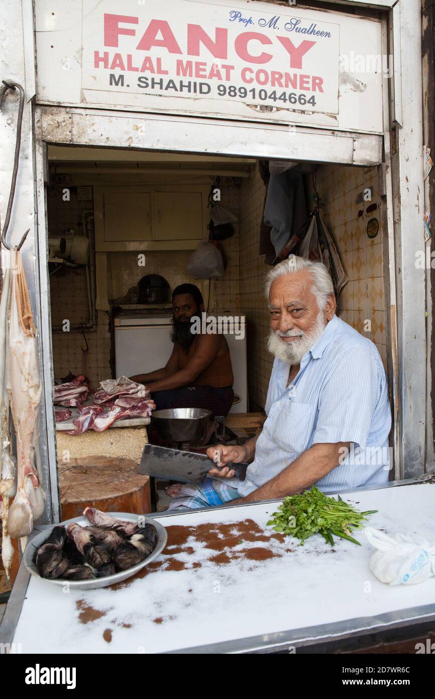 Portrait of a halal butcher in the old city of delhi Stock Photo Alamy