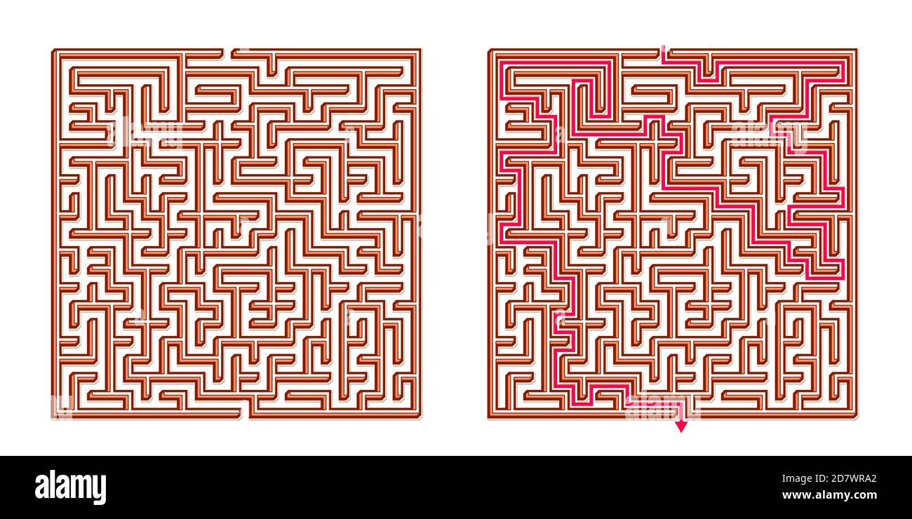 Vector 3D / Isometric Easy Square Maze - Labyrinth with Included ...