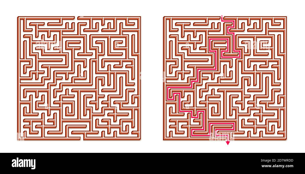 Vector 3D / Isometric Easy Square Maze - Labyrinth with Included ...