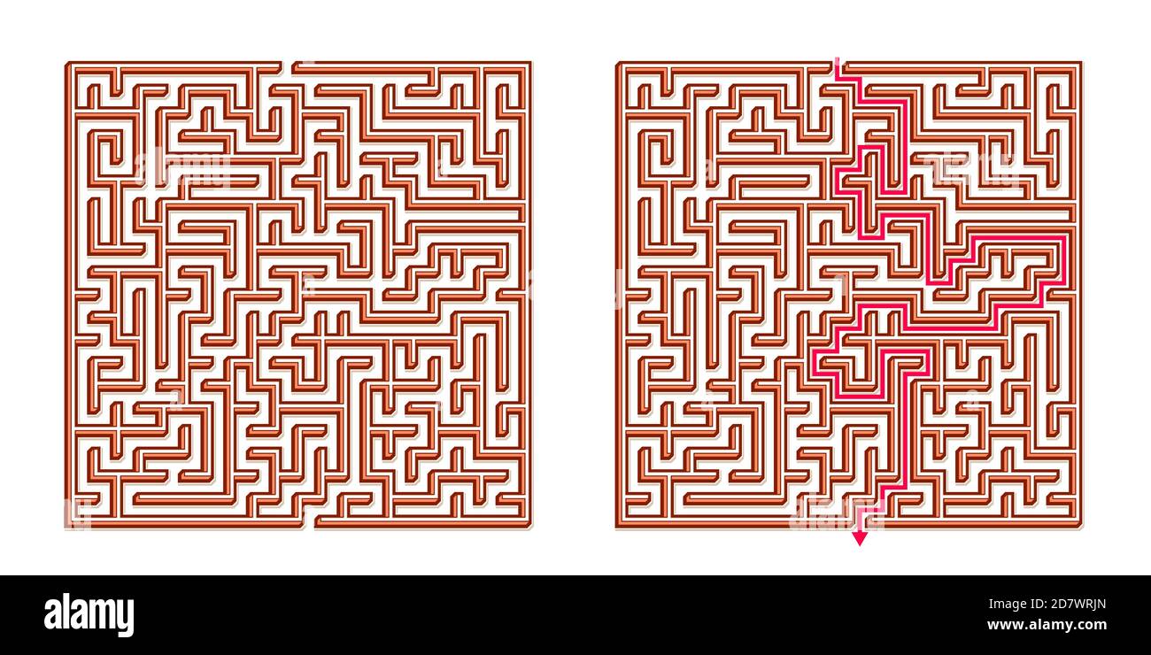 Vector 3D / Isometric Easy Square Maze Labyrinth with Included