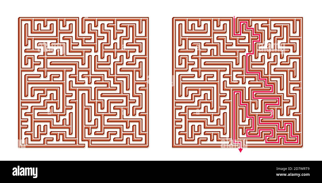 Vector 3D / Isometric Easy Square Maze - Labyrinth with Included ...