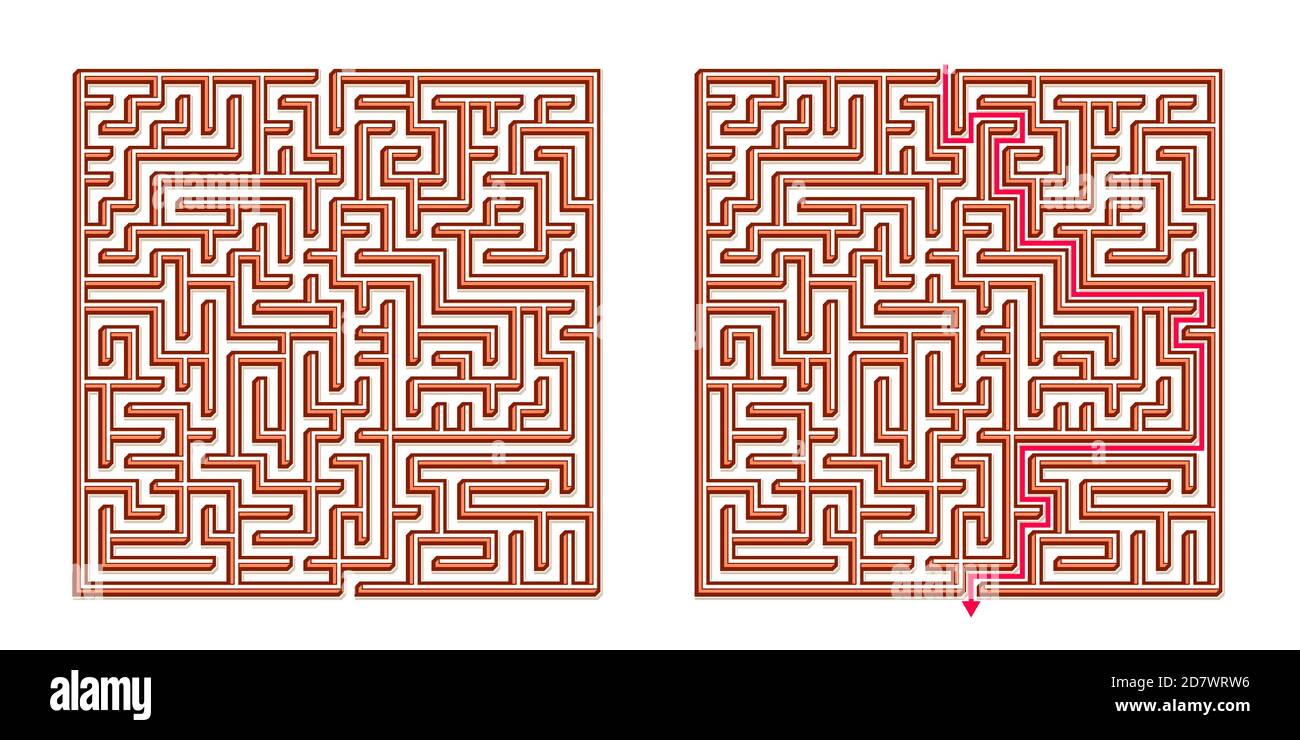 Vector 3D / Isometric Easy Square Maze - Labyrinth with Included ...