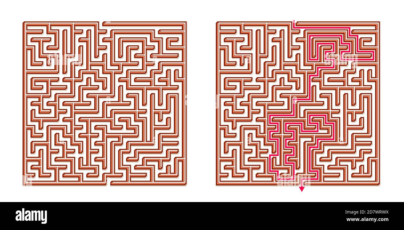 Vector 3D / Isometric Easy Square Maze - Labyrinth with Included ...