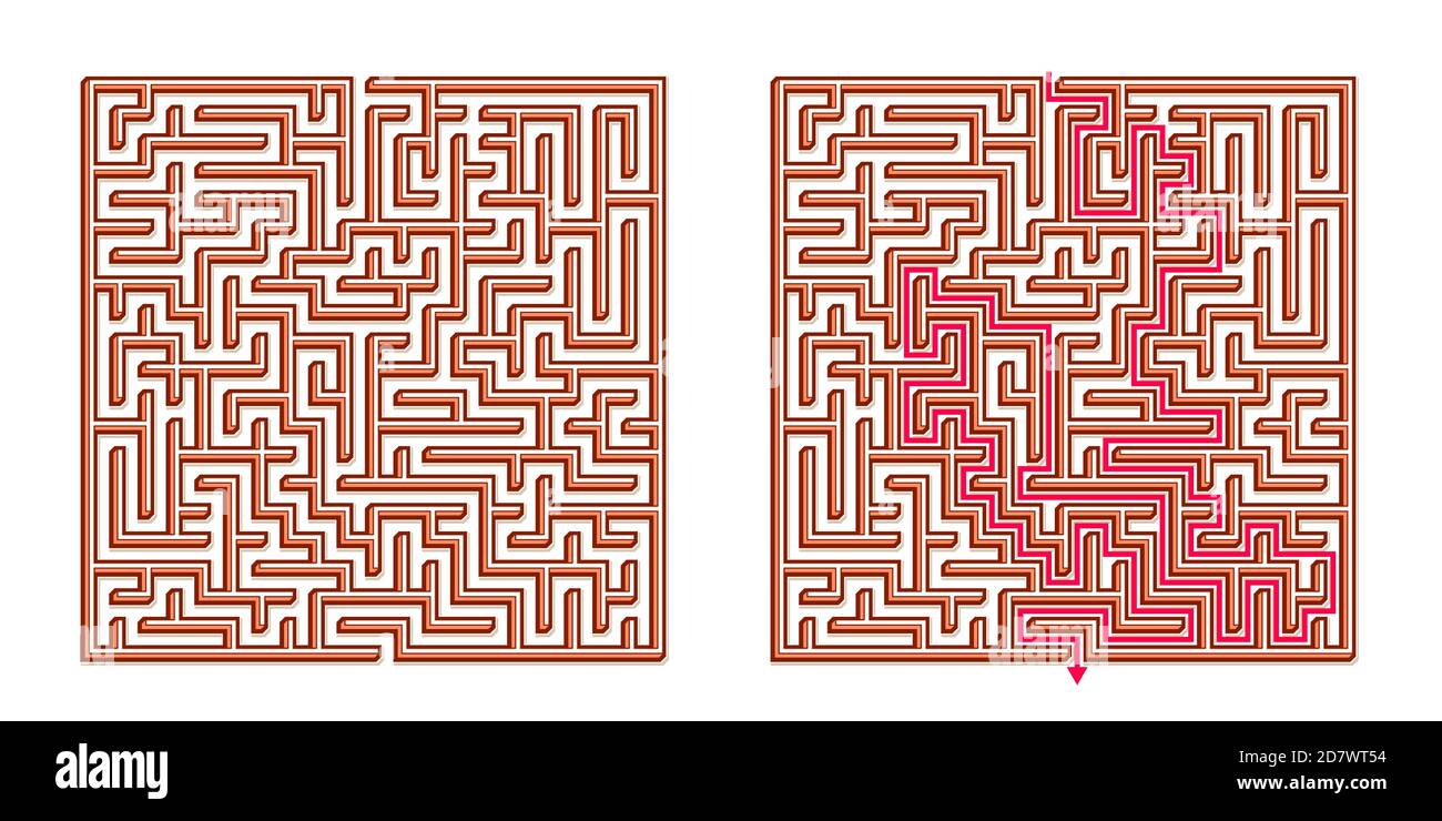 Vector 3D / Isometric Easy Square Maze Labyrinth with Included