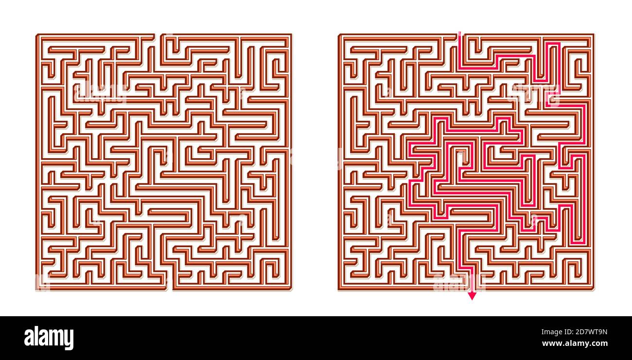 Vector 3D / Isometric Easy Square Maze - Labyrinth with Included ...