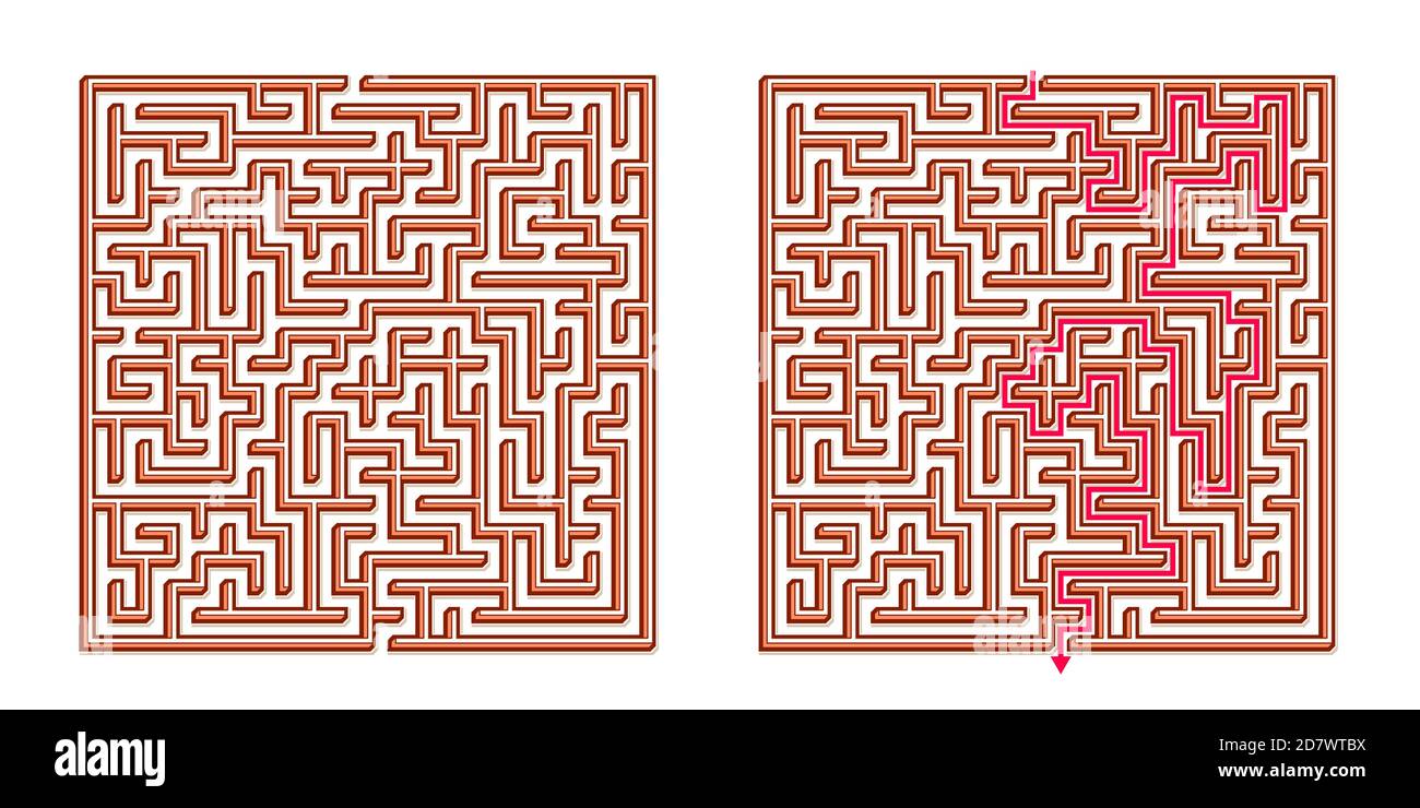 Vector 3D / Isometric Easy Square Maze - Labyrinth with Included ...