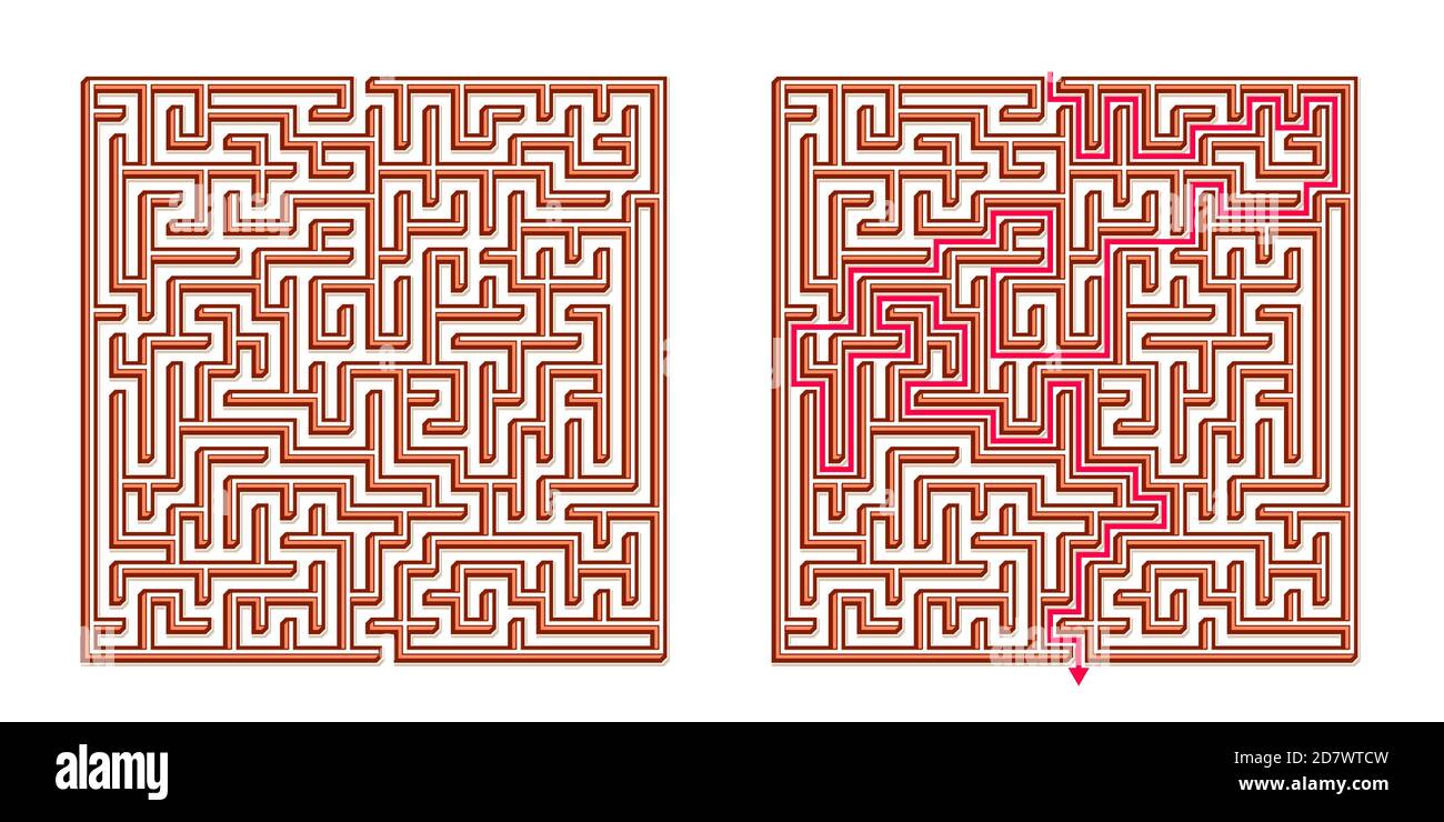 Vector 3D / Isometric Easy Square Maze - Labyrinth with Included ...