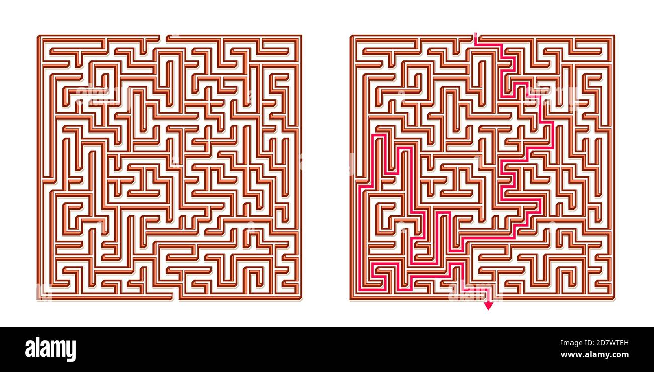 Vector 3D / Isometric Easy Square Maze - Labyrinth with Included ...