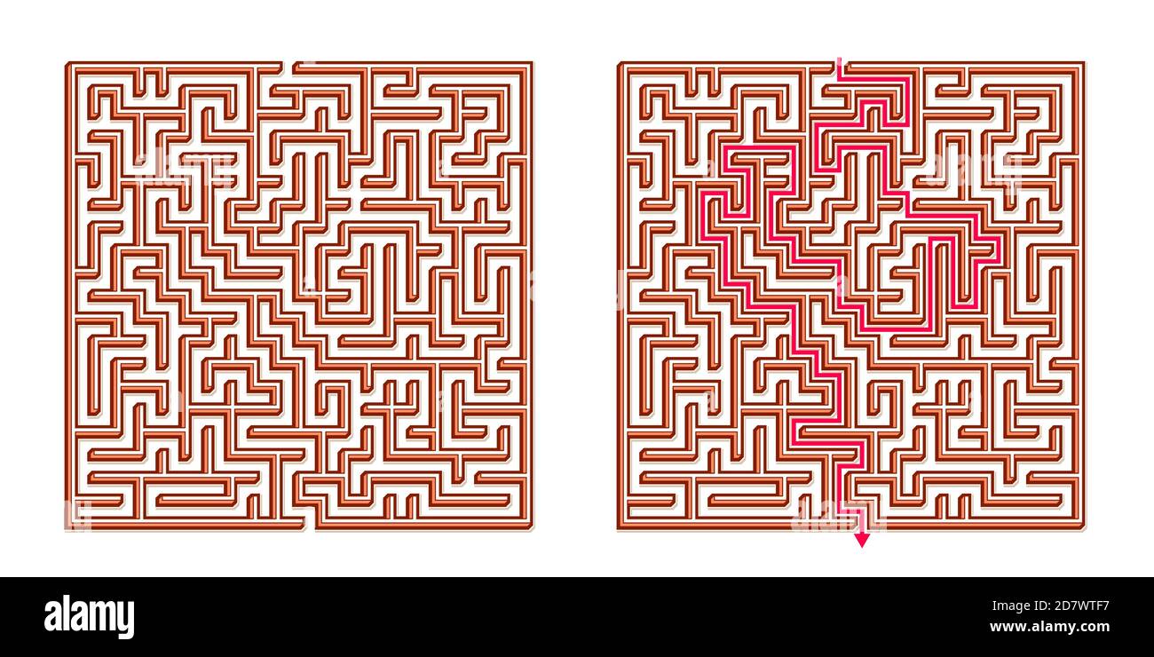 Vector 3D / Isometric Easy Square Maze - Labyrinth with Included ...