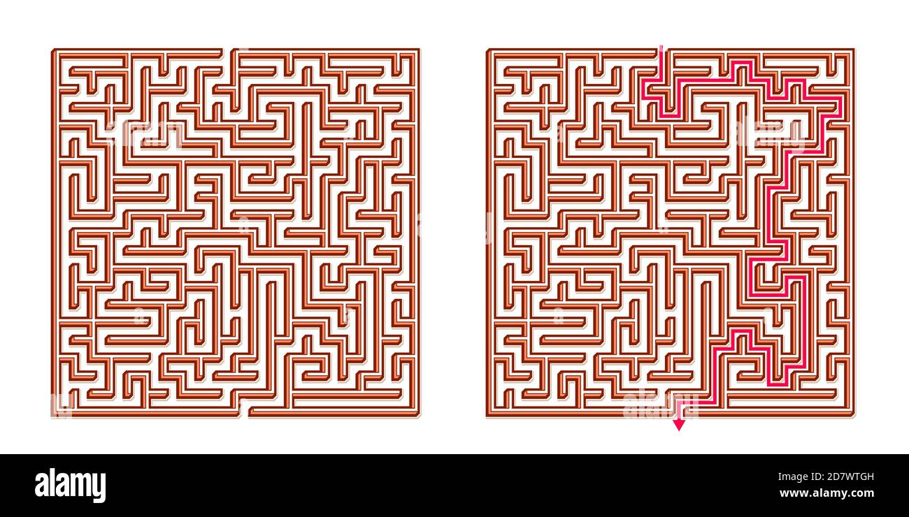 Vector 3D / Isometric Easy Square Maze - Labyrinth with Included ...