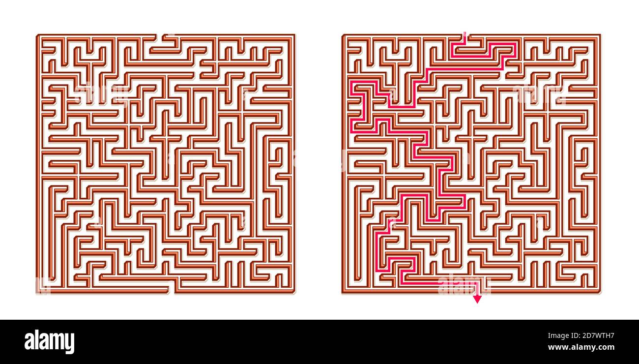 Vector 3D / Isometric Easy Square Maze - Labyrinth with Included ...