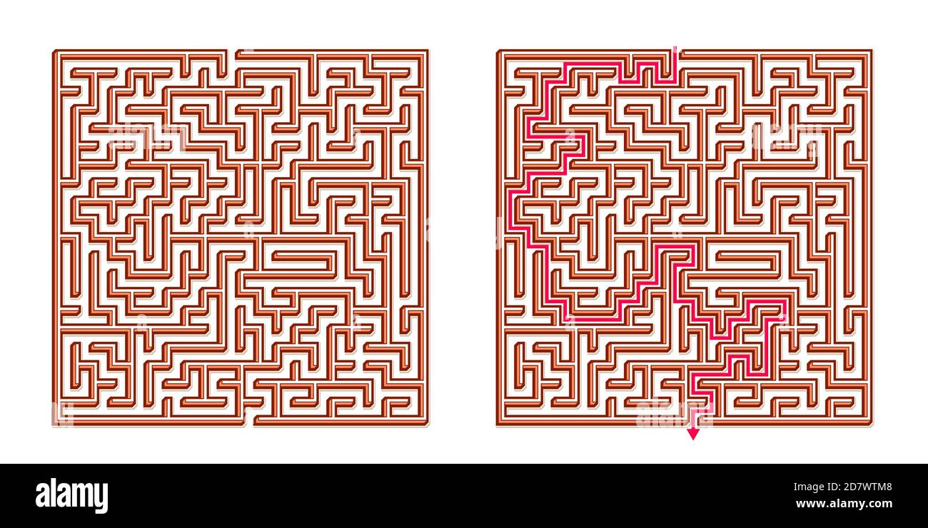 Vector 3D / Isometric Easy Square Maze - Labyrinth with Included ...