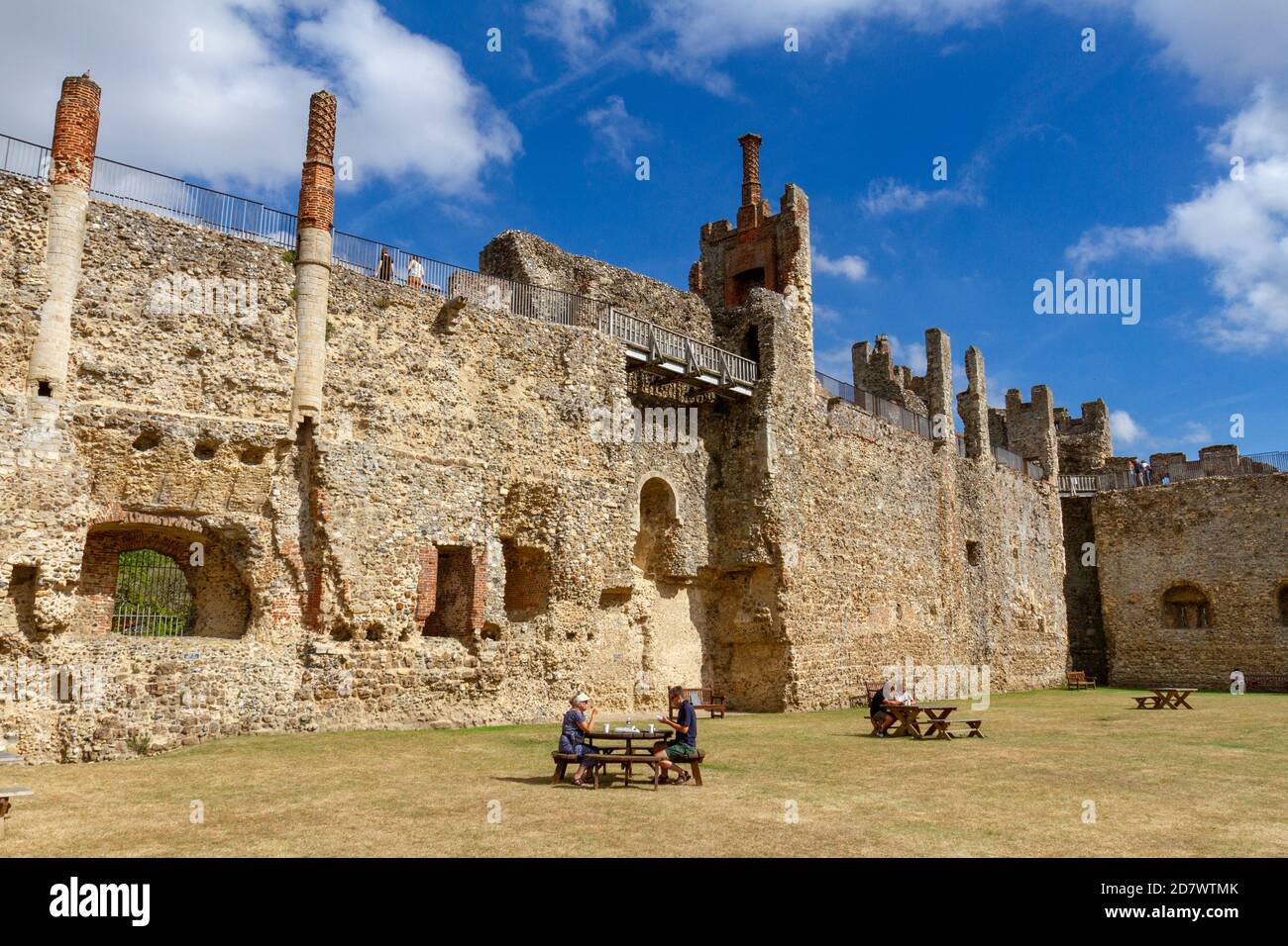 Inside view of the walls of Framlingham Castle, Suffolk, UK. Stock Photo