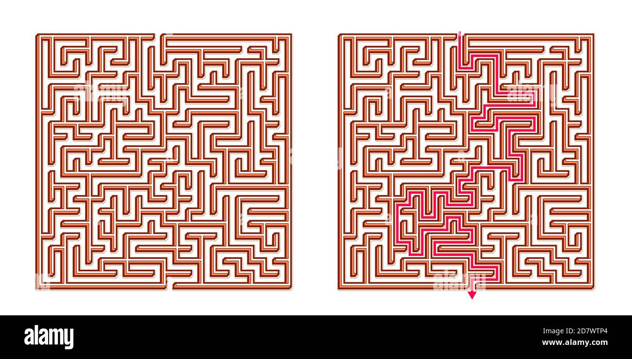 Vector 3D / Isometric Easy Square Maze - Labyrinth with Included ...