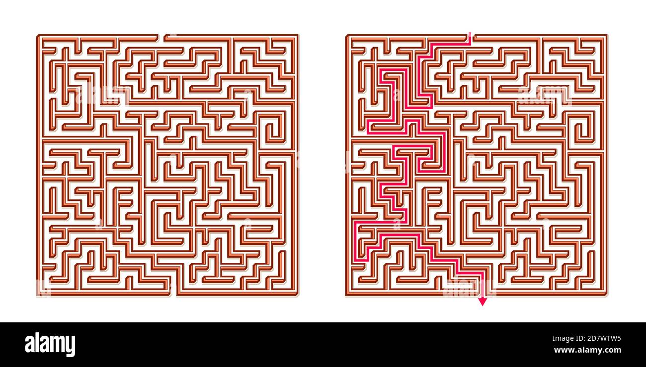 Vector 3D / Isometric Easy Square Maze - Labyrinth with Included ...