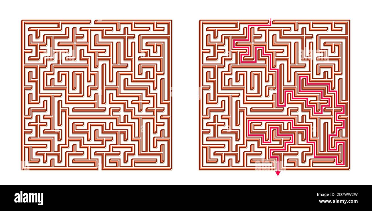Vector 3D / Isometric Easy Square Maze - Labyrinth with Included ...