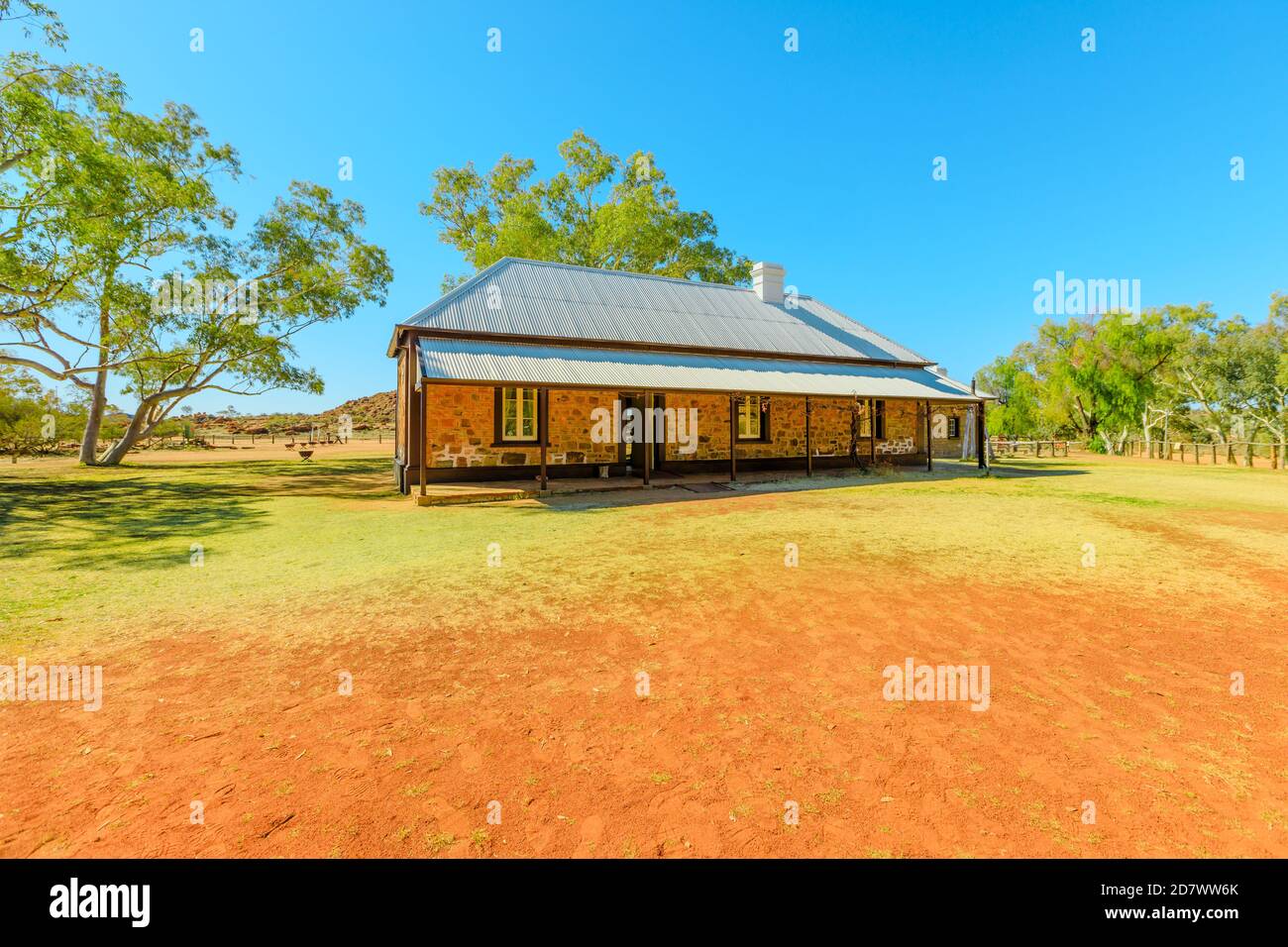Alice Springs telegraph station. A historic landmark in Alice Springs