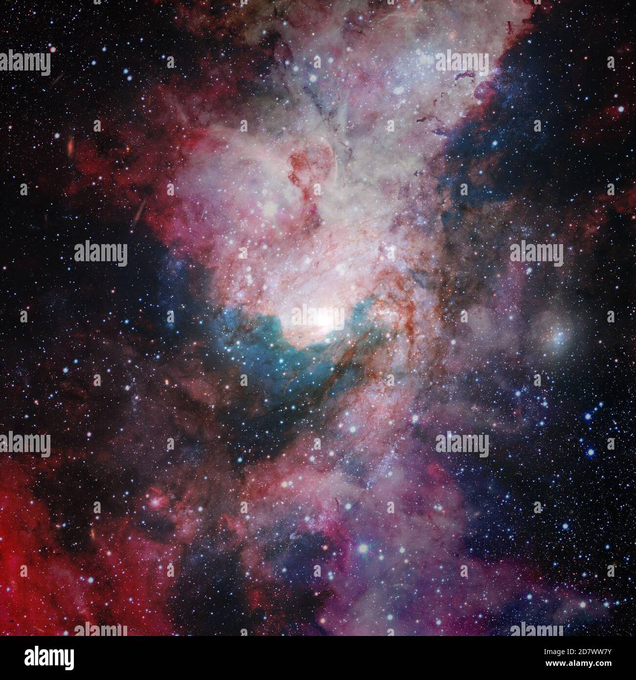 Starry deep outer space. Nebula and galaxy. Elements of this image furnished by NASA. Stock Photo