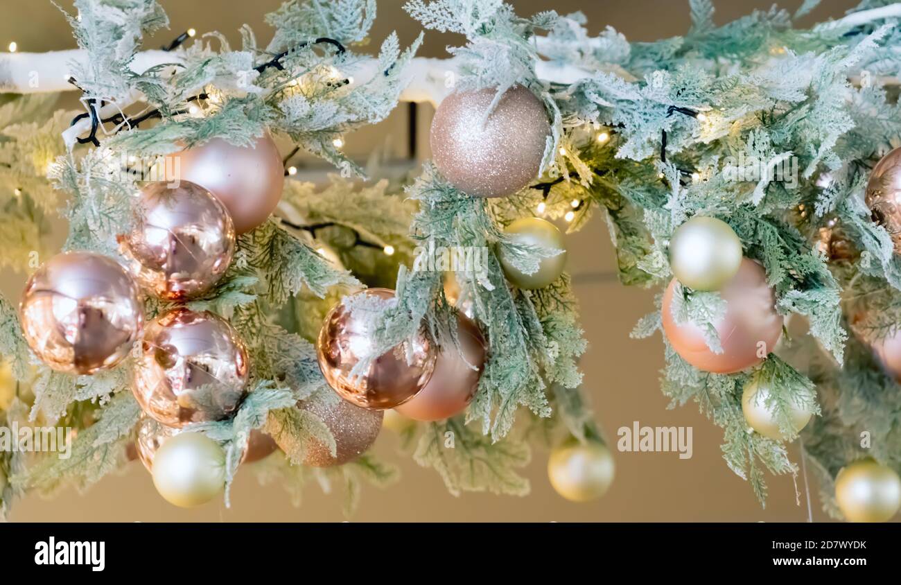 hanging christmas ornaments from ceiling