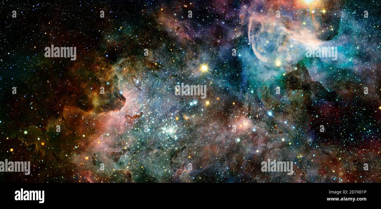 Nebula and stars in deep space. Elements of this image furnished by NASA Stock Photo