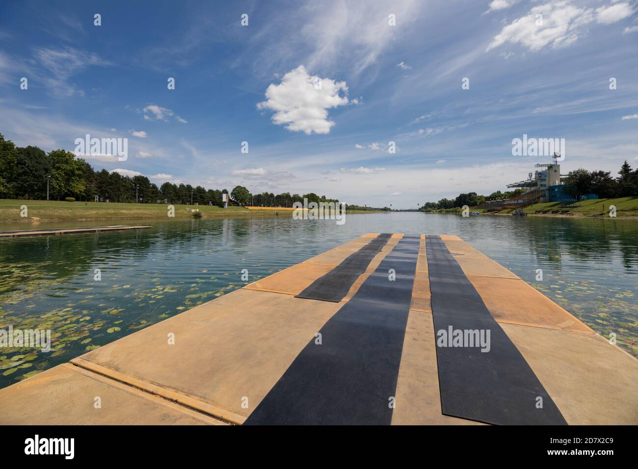Rowing track on sport and recreational center Jarun in town Zagreb, Croatia Stock Photo
