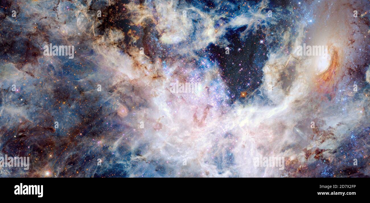 Nebula an interstellar cloud of star dust. Elements of this image furnished by NASA. Stock Photo