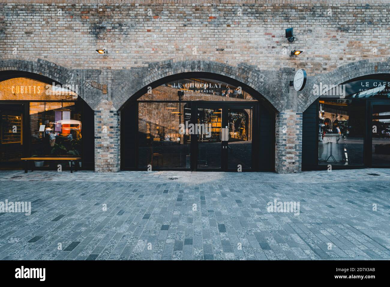 King's Cross London, UK, July 12, 2019 Granary Square, Coal Drops Yard