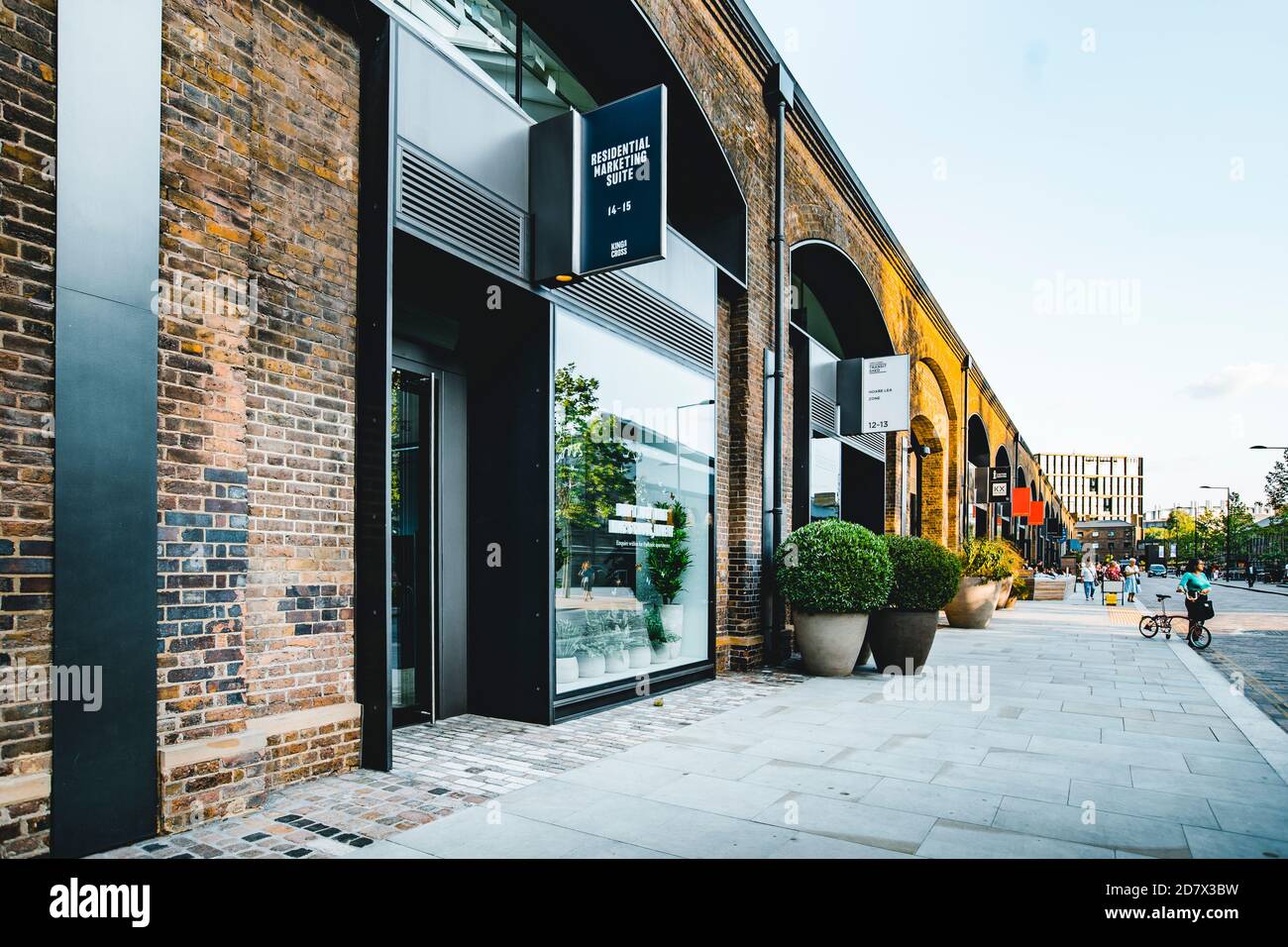 King's Cross London, UK, July 12, 2019: Granary Square marketing suite London Stock Photo