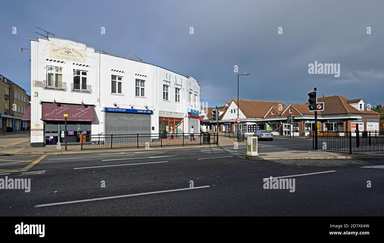 A south west view of Halls Corner, London Road, Wickford, Essex. UK. Stock Photo