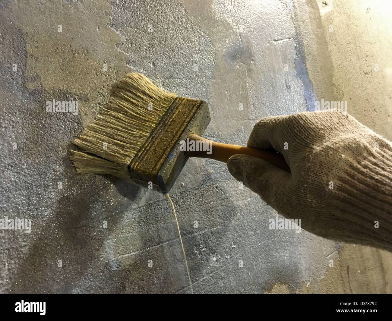 Primer process of concrete close up Stock Photo - Alamy