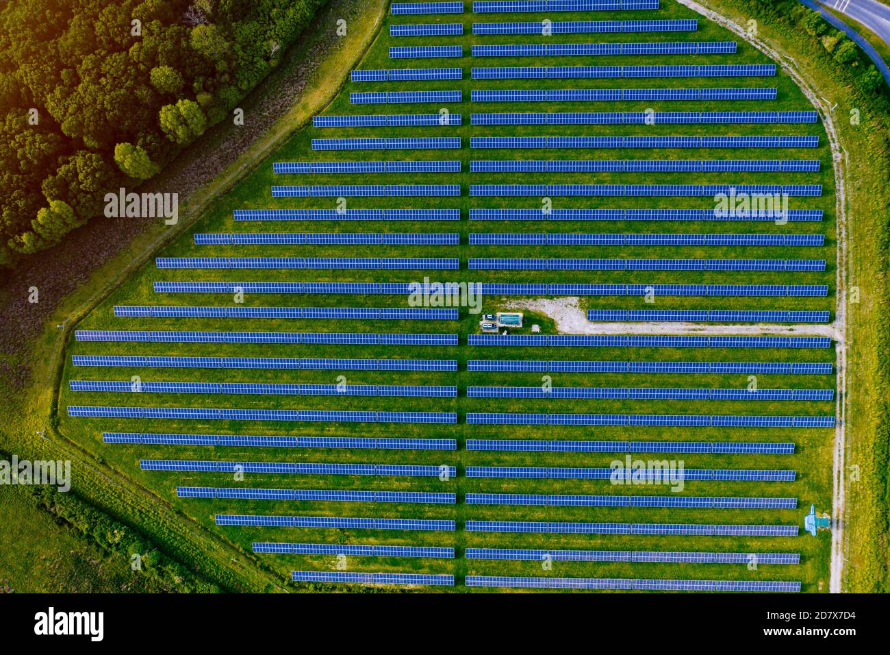 Aerial view of a solar panels farm in the UK Stock Photo - Alamy