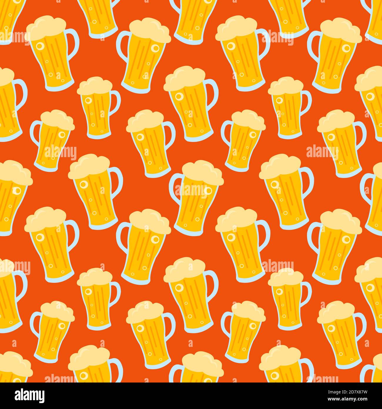 beer on glass seamless pattern vector illustration background Stock Vector