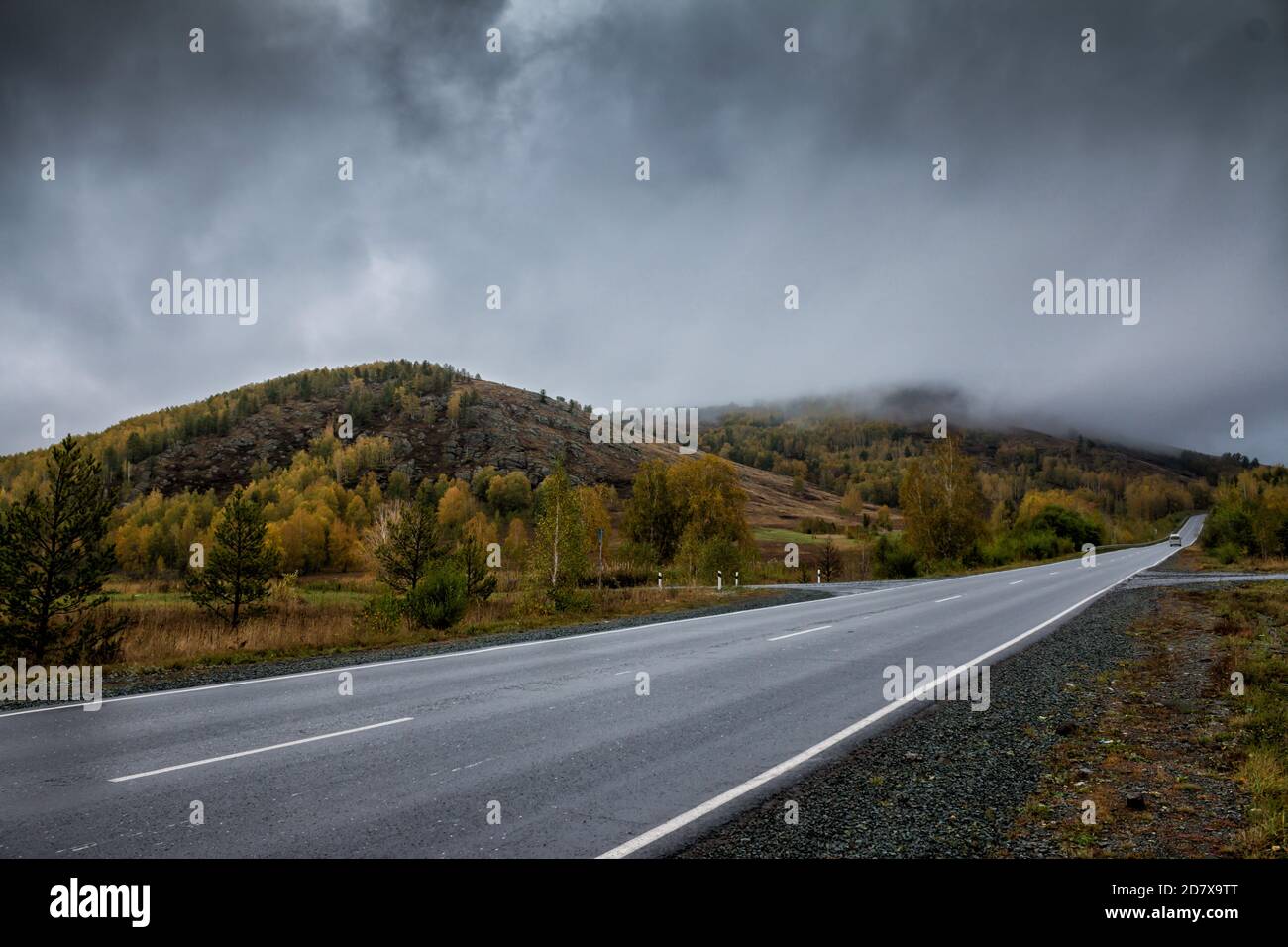 Road fog low clouds autumn hi-res stock photography and images - Alamy