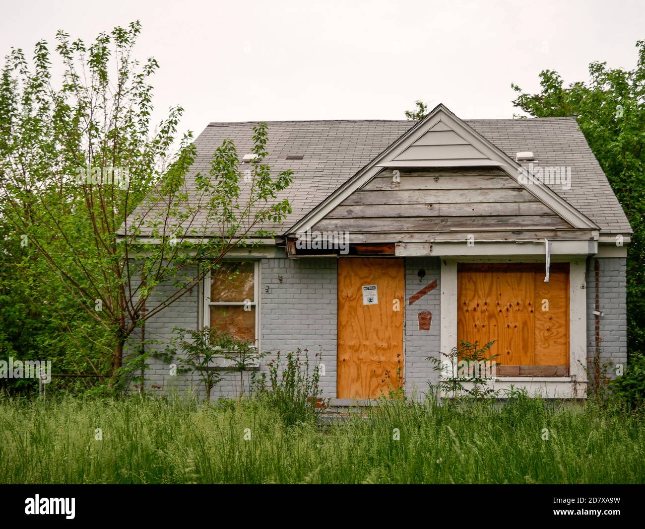 abandoned home in Detroit Stock Photo