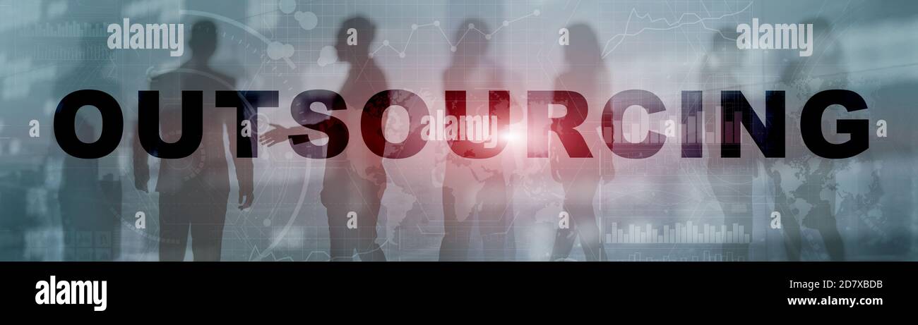 Outsourcing Service Workforce. Global Business Industry Concept. Business Banner. Stock Photo
