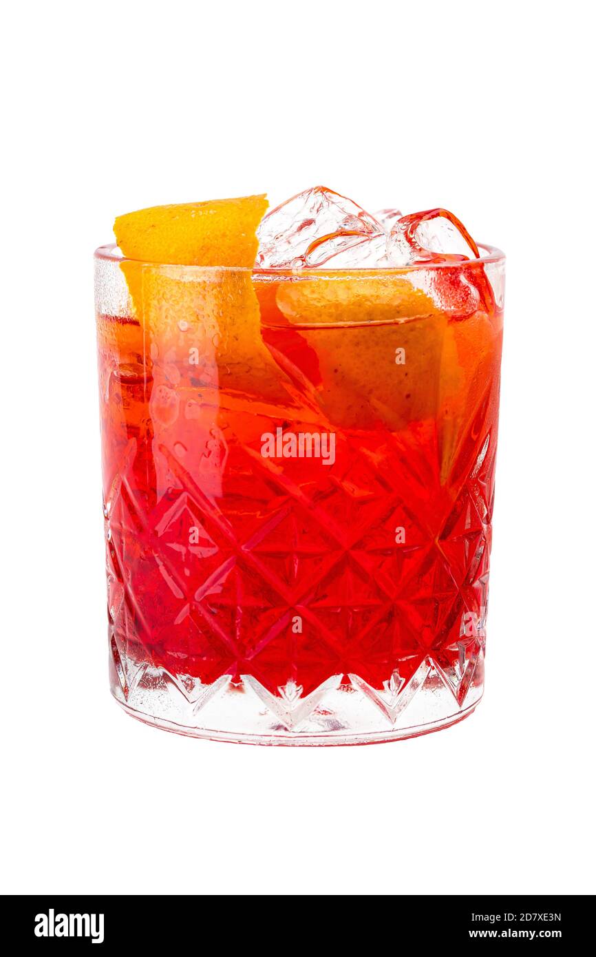 The Negroni cocktail consisting of gin, vermouth and Campari Stock