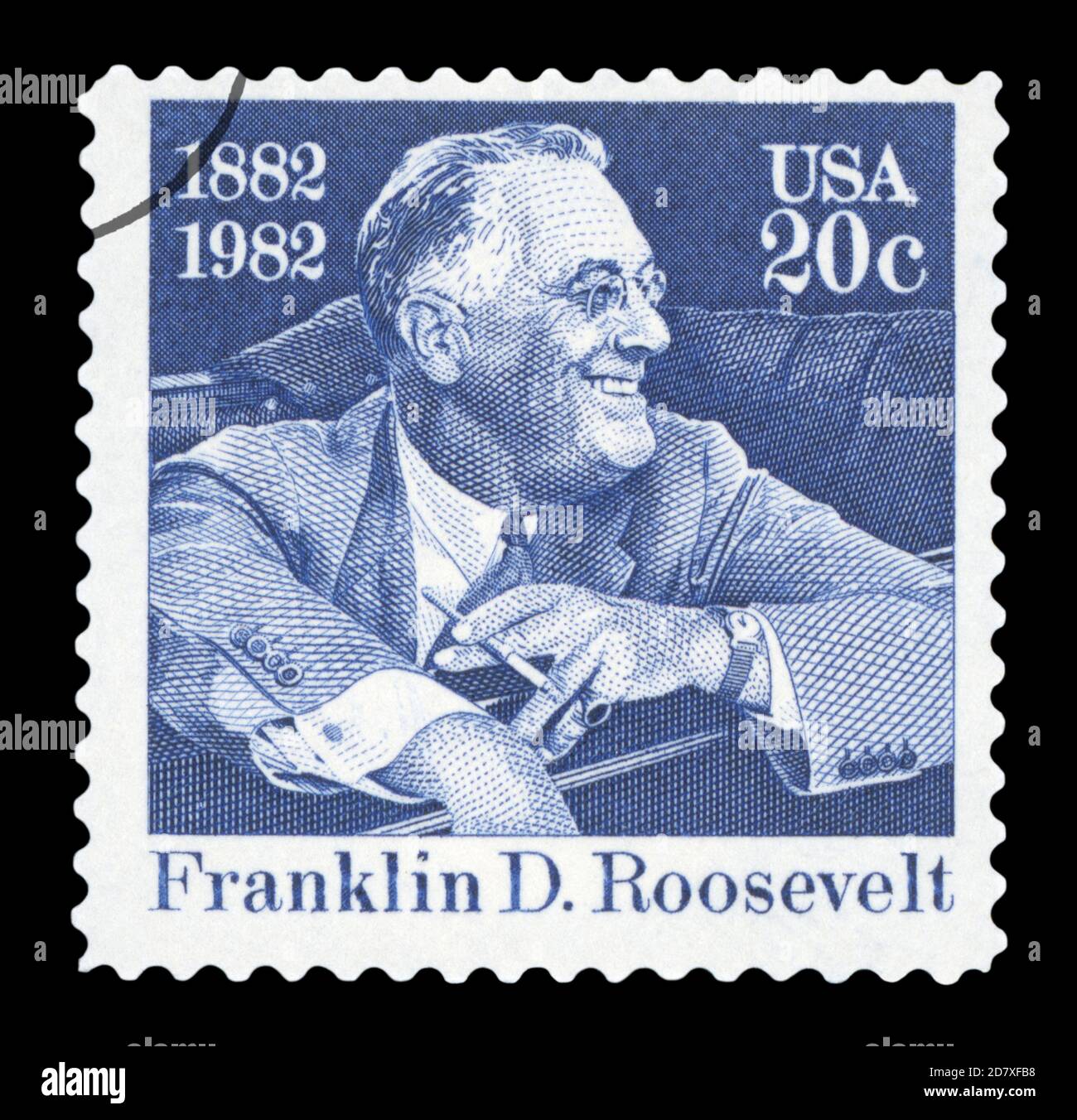 UNITED STATES OF AMERICA - CIRCA 1982: a postage stamp printed in USA showing an image of president Theodore Roosevelt, circa 1982. Stock Photo