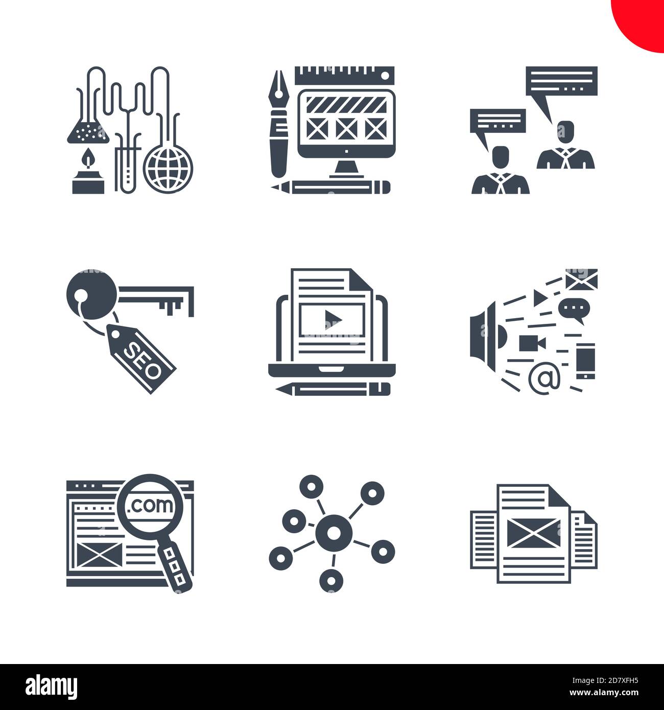 Seo and web opimization icons set Stock Vector Image & Art - Alamy