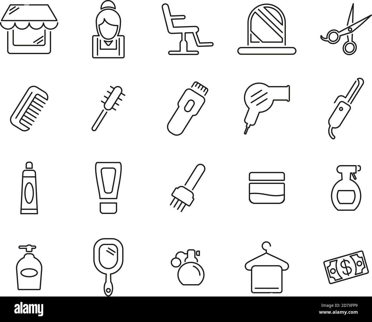 Hair Salon & Hair Salon Equipment Icons Black & White Thin Line Set Big Stock Vector Image & Art - Alamy Hair Salon & Hair Salon Equipment Icons Black & White Thin Line Set Big Stock Vector Image & Art - Alamy