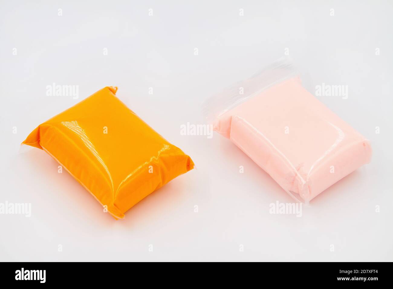 Set of Color Modeling Clay or Light Plasticine for modeling on the white  background Stock Photo - Alamy