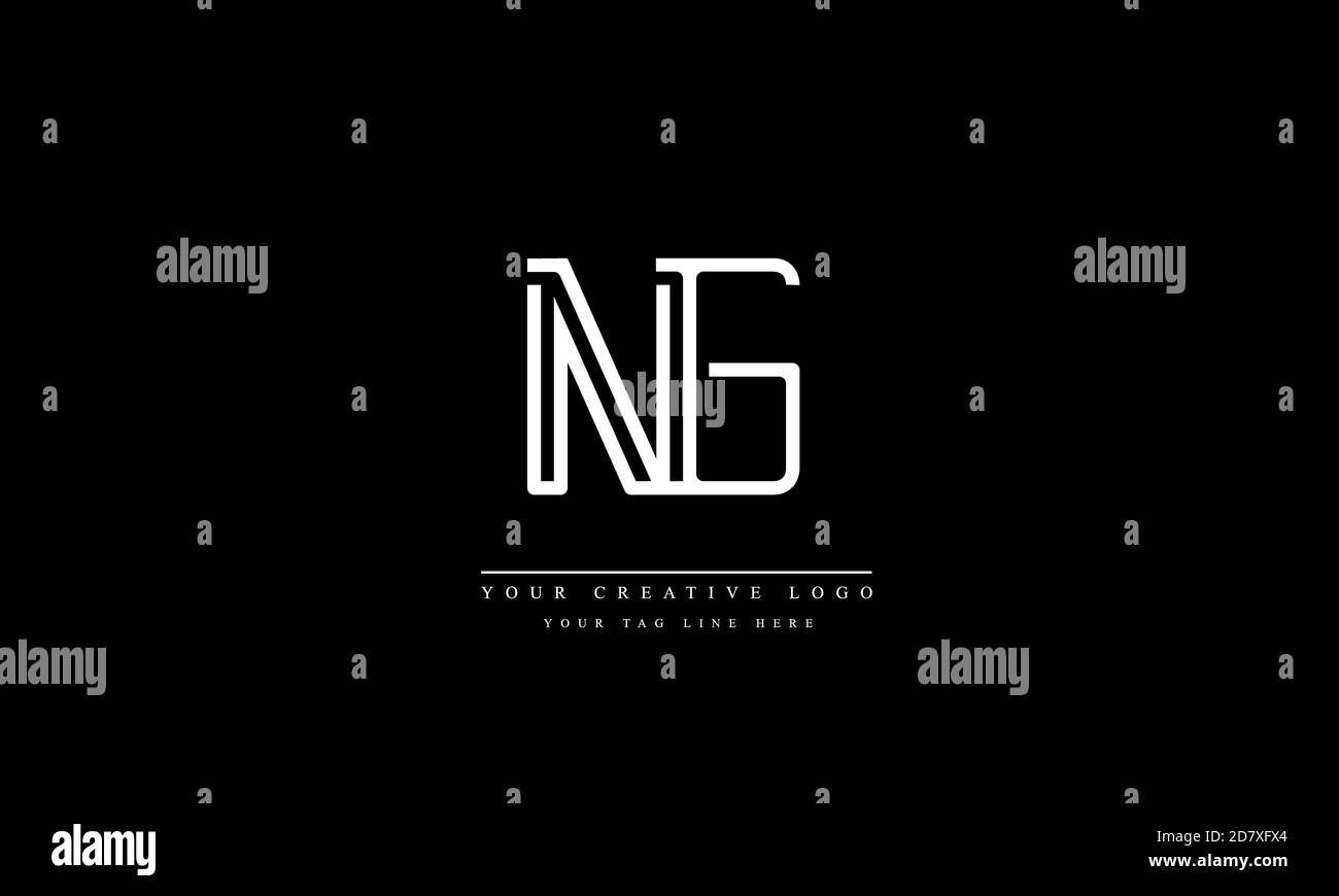 NG GN abstract vector logo monogram template Stock Photo