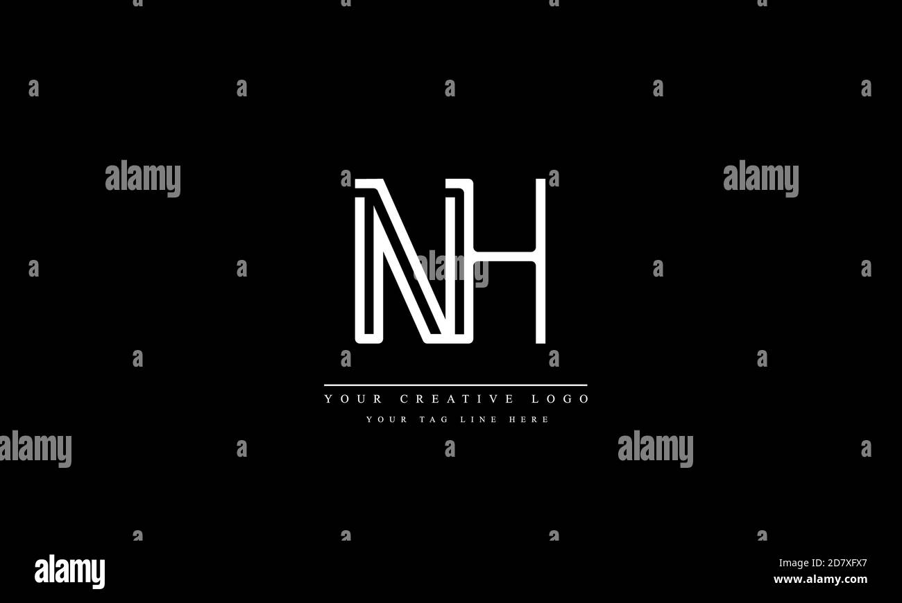 NH HN abstract vector logo monogram template Stock Photo