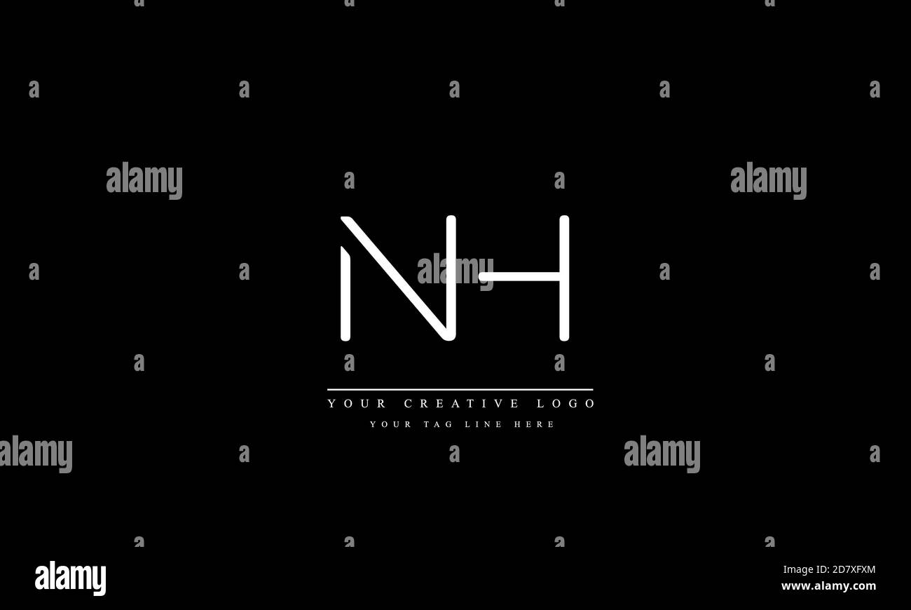 NH HN abstract vector logo monogram template Stock Photo